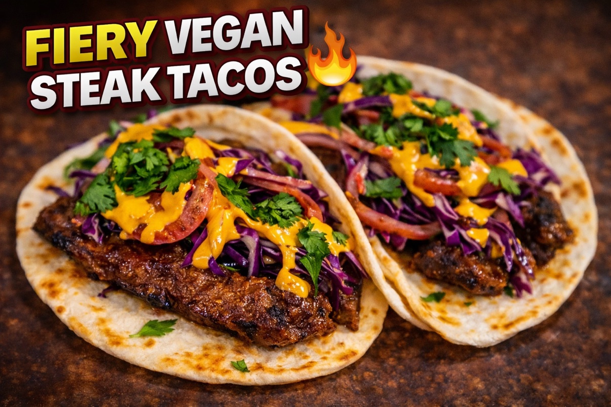 Fiery Vegan Steak Tacos