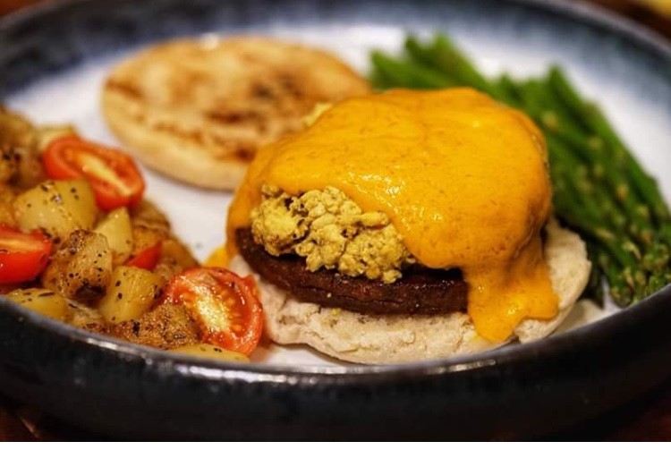 Tofu Scramble with Vegan Hollandaise